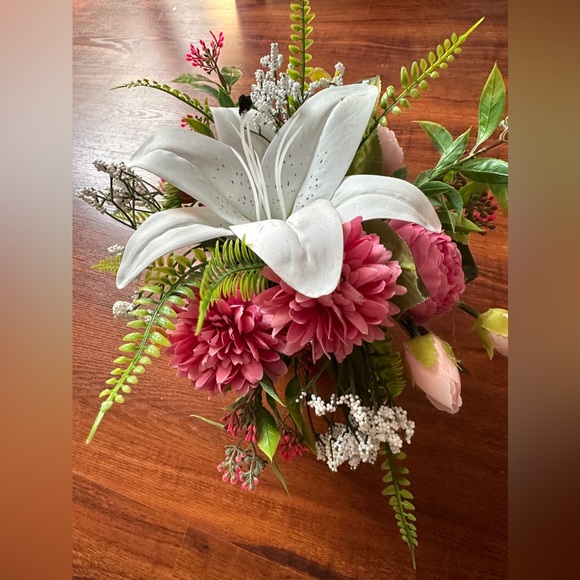 floral arrangement - lily, peonies, tulips, fern, freesia, handmade - Picture 7 of 13